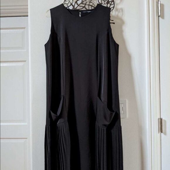 ELM by Matthildur A-Line Sleeveless Midi Black Dress L NWOT - Picture 15 of 16
